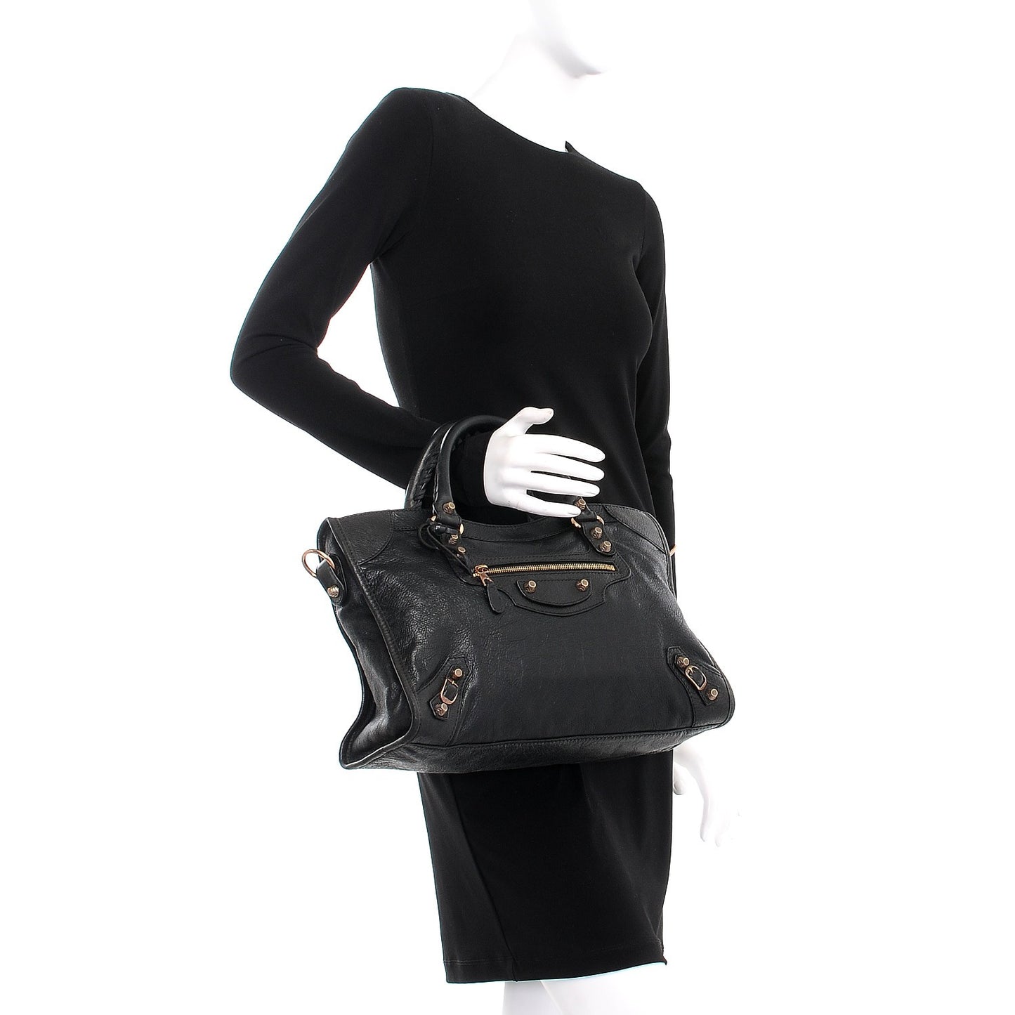 Agneau Giant 12 Rose Gold Hardware City Black