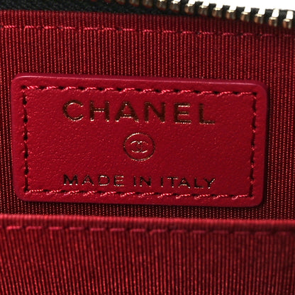 Chanel Shiny Goatskin Quilted Chanel 19 Zip Around Coin Purse Wallet Black 6 of 8