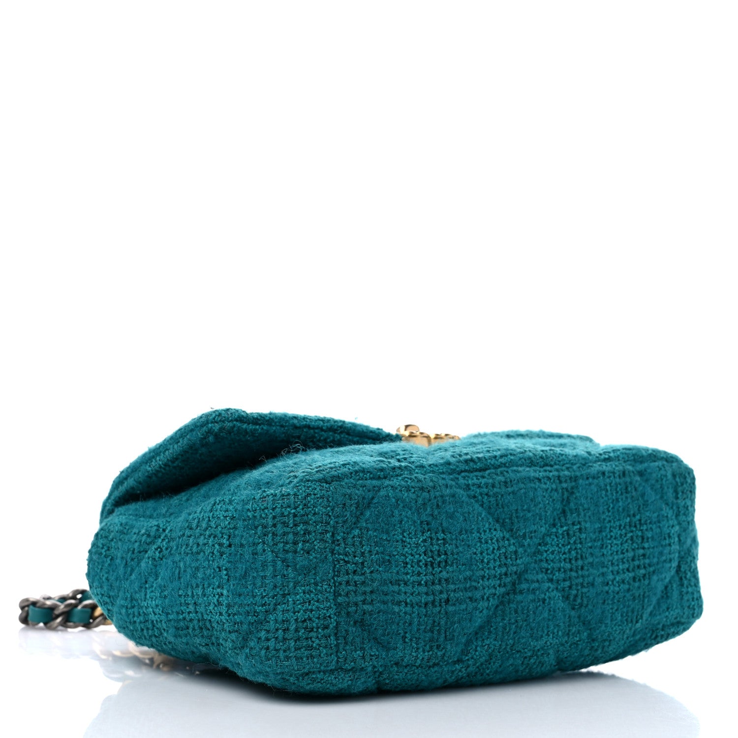 Chanel Tweed Quilted Medium Chanel 19 Flap Green 4 of 9