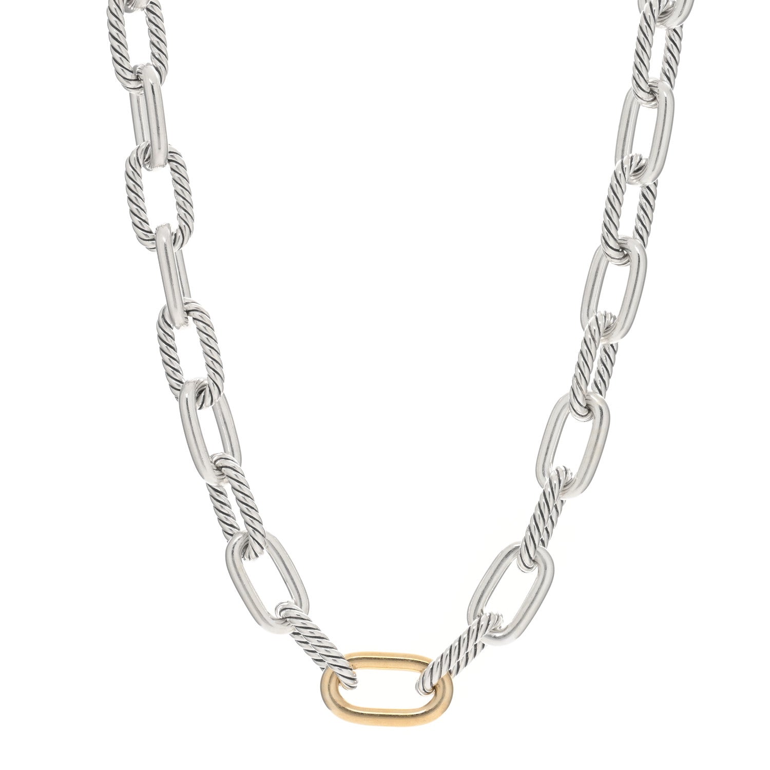 David Yurman Sterling Silver 18K Yellow Gold 11mm Madison Chain Necklace 1 of 3