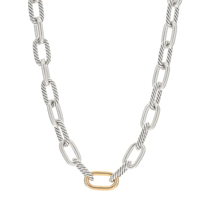 David Yurman Sterling Silver 18K Yellow Gold 11mm Madison Chain Necklace 1 of 3