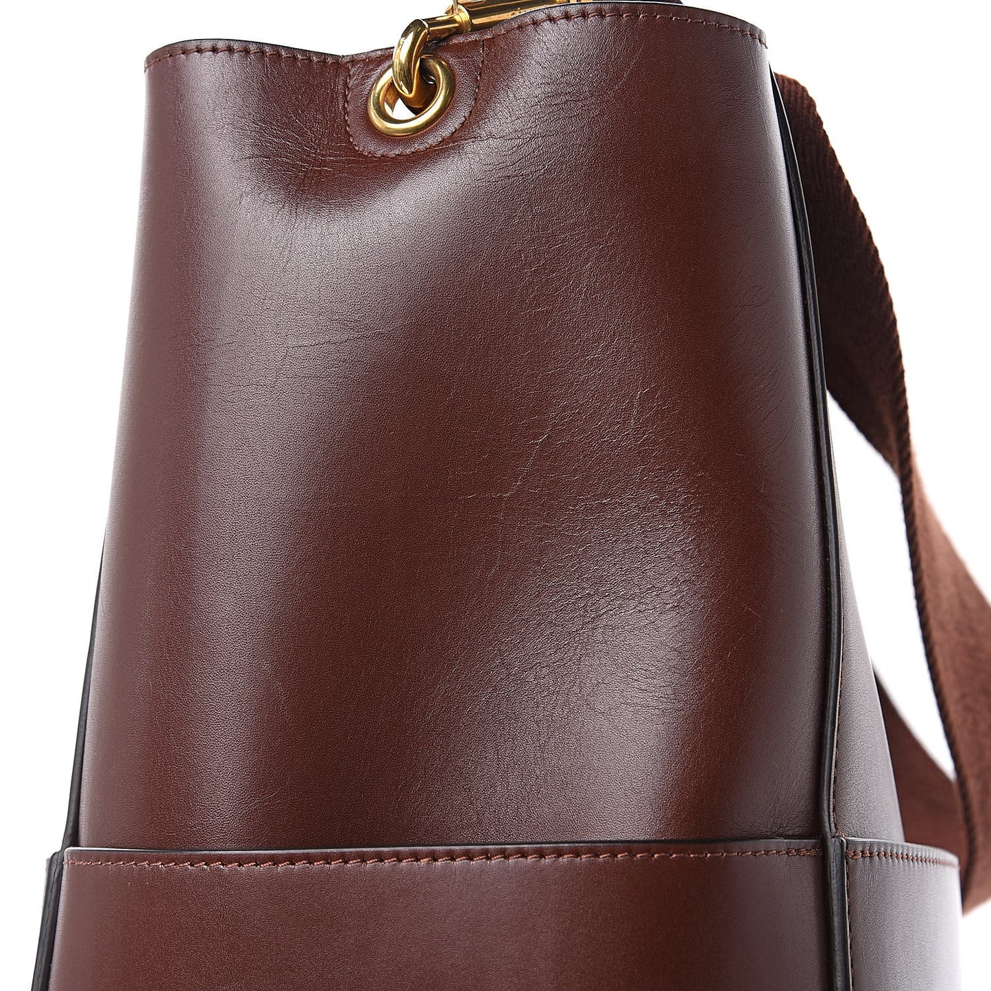 Supersoft Calfskin Sangle Bucket Bag Burgundy