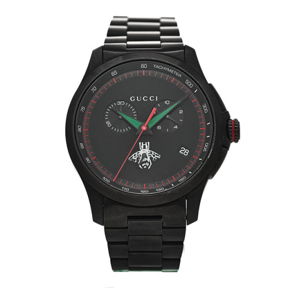 Gucci PVD Stainless Steel 44mm G-Timeless Chronograph Bee Quartz Watch Black 1 of 5