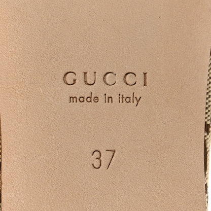 Gucci GG Monogram Crystal Horsebit Bow Ballet Flats 37 Beige Ebony Sundial 7 of 9