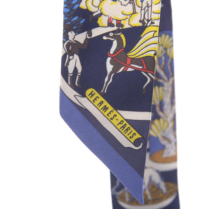Hermes Silk Exposition Universelle Twilly Bleu Jaune Vif Rouge 4 of 4