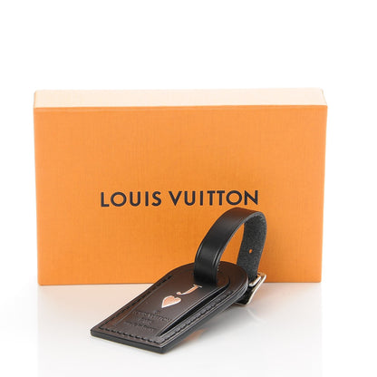 Louis Vuitton Calfskin Small Luggage Tag Black 4 of 4
