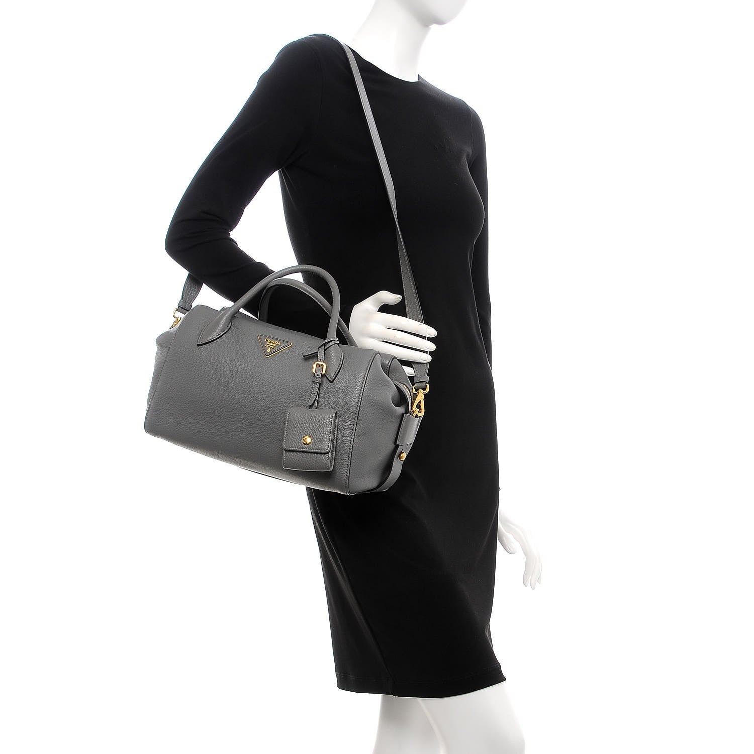 Prada Vitello Daino Satchel Marmo 2 of 8