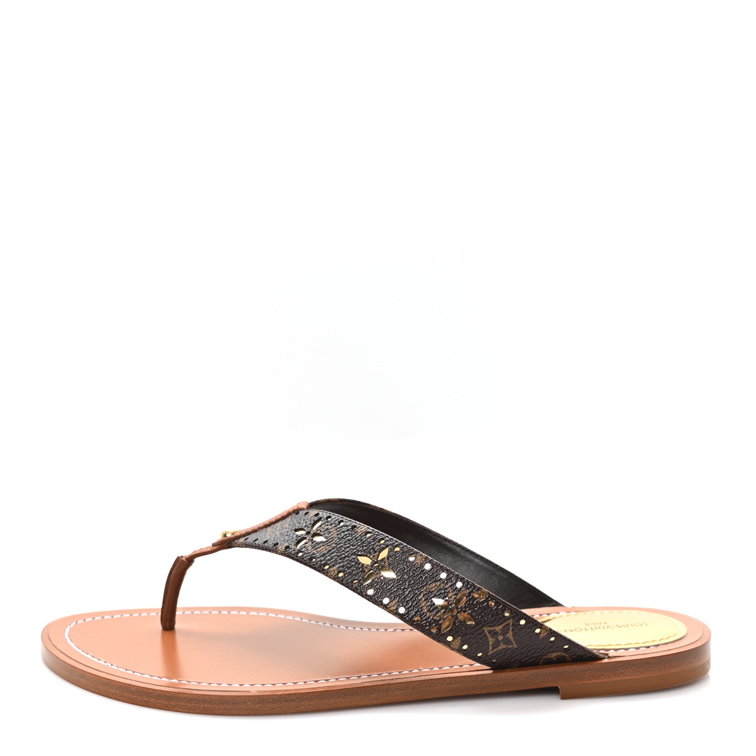 Louis Vuitton Monogram Sunny Flat Thong Sandals 39 Brown 1 of 9