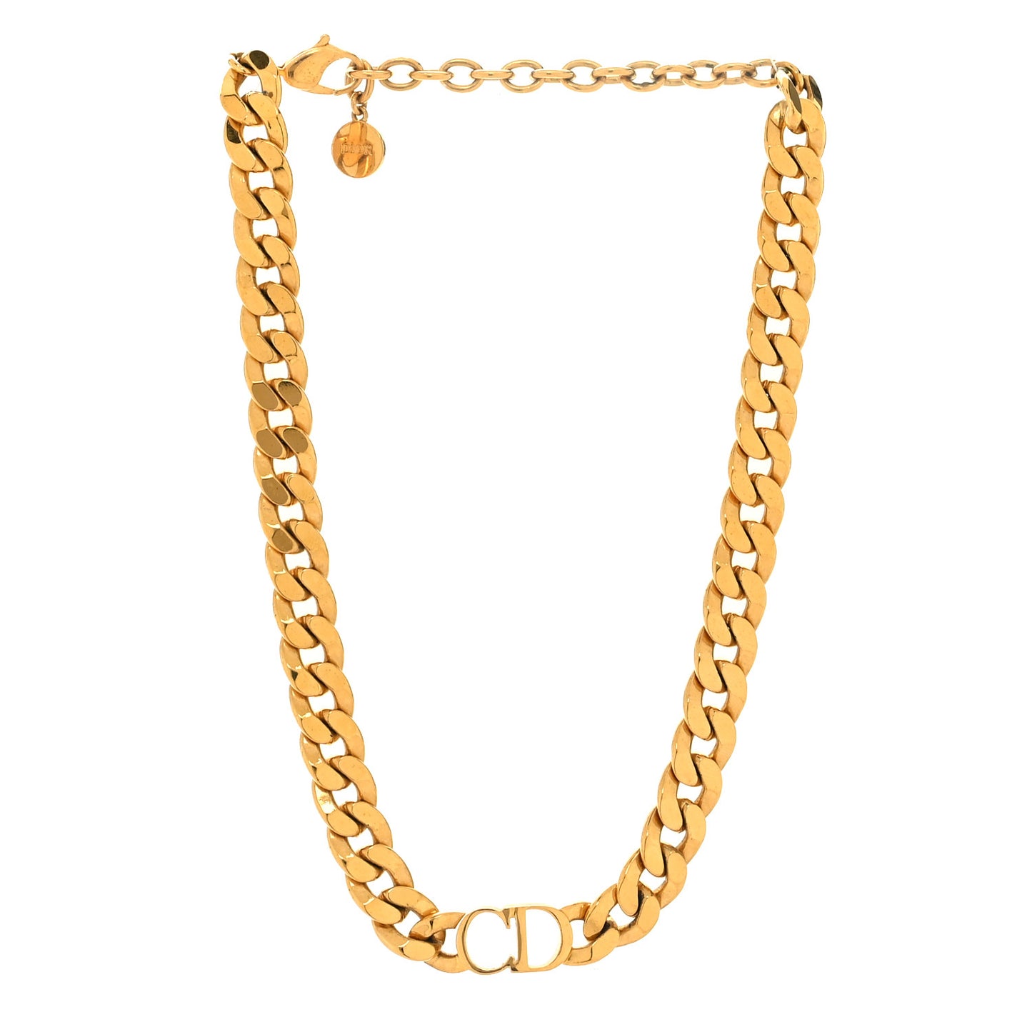 Metal CD Choker Necklace Gold