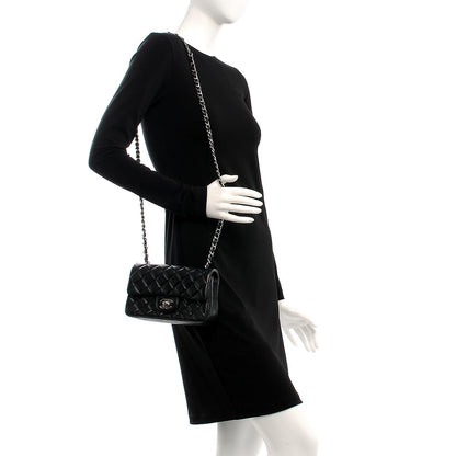 Chanel Lambskin Quilted Mini Rectangular Flap Black 2 of 8