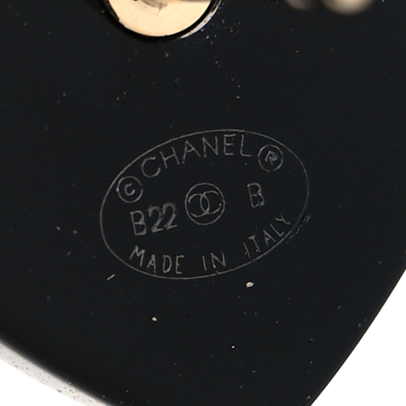 Chanel Resin Crystal CC Heart Earrings Black Gold 4 of 4