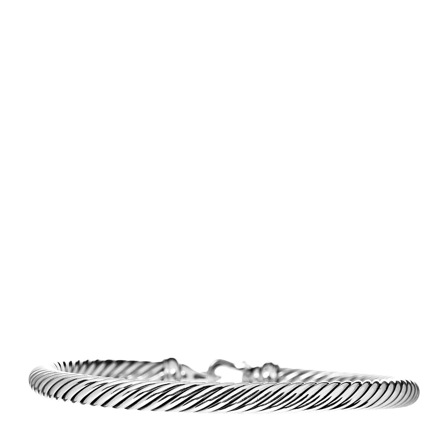 Sterling Silver Diamond 5mm Cable Buckle Bracelet