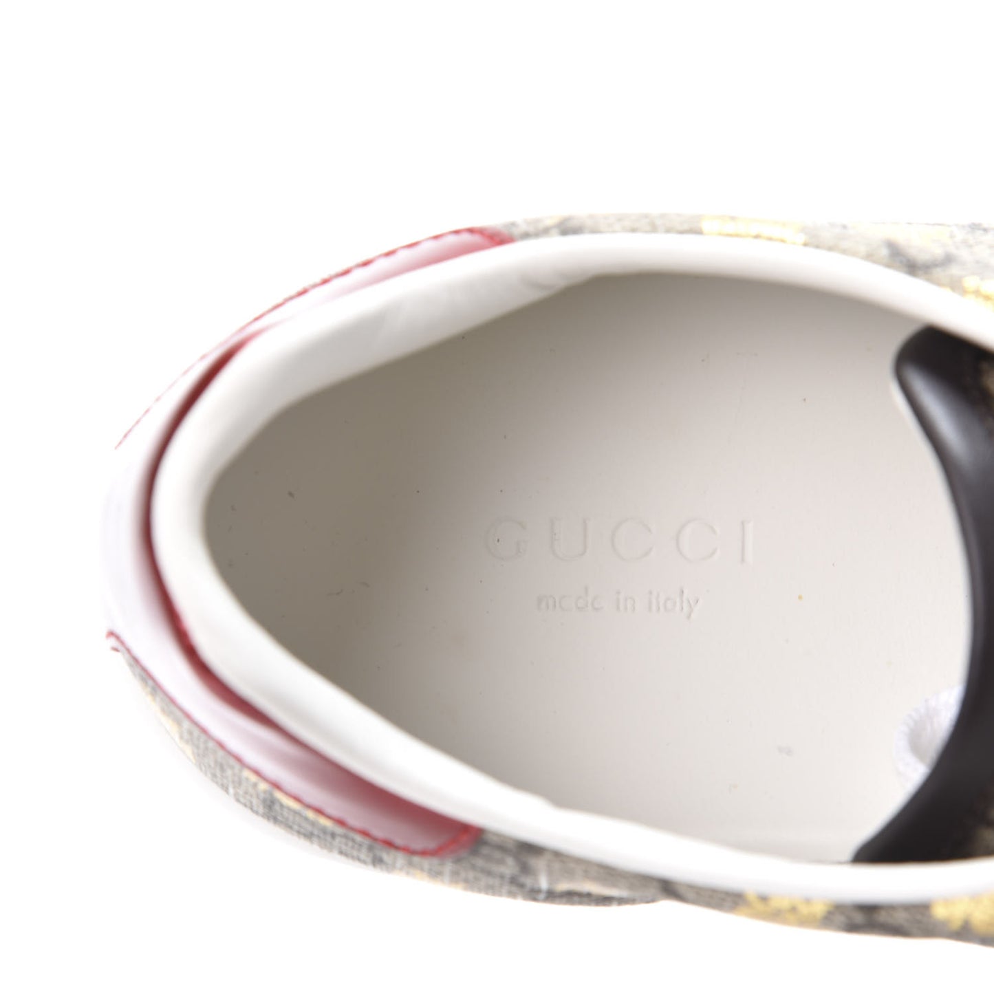 GG Supreme Monogram Bees Web Womens Ace Sneakers 36 Beige Oro Green Red