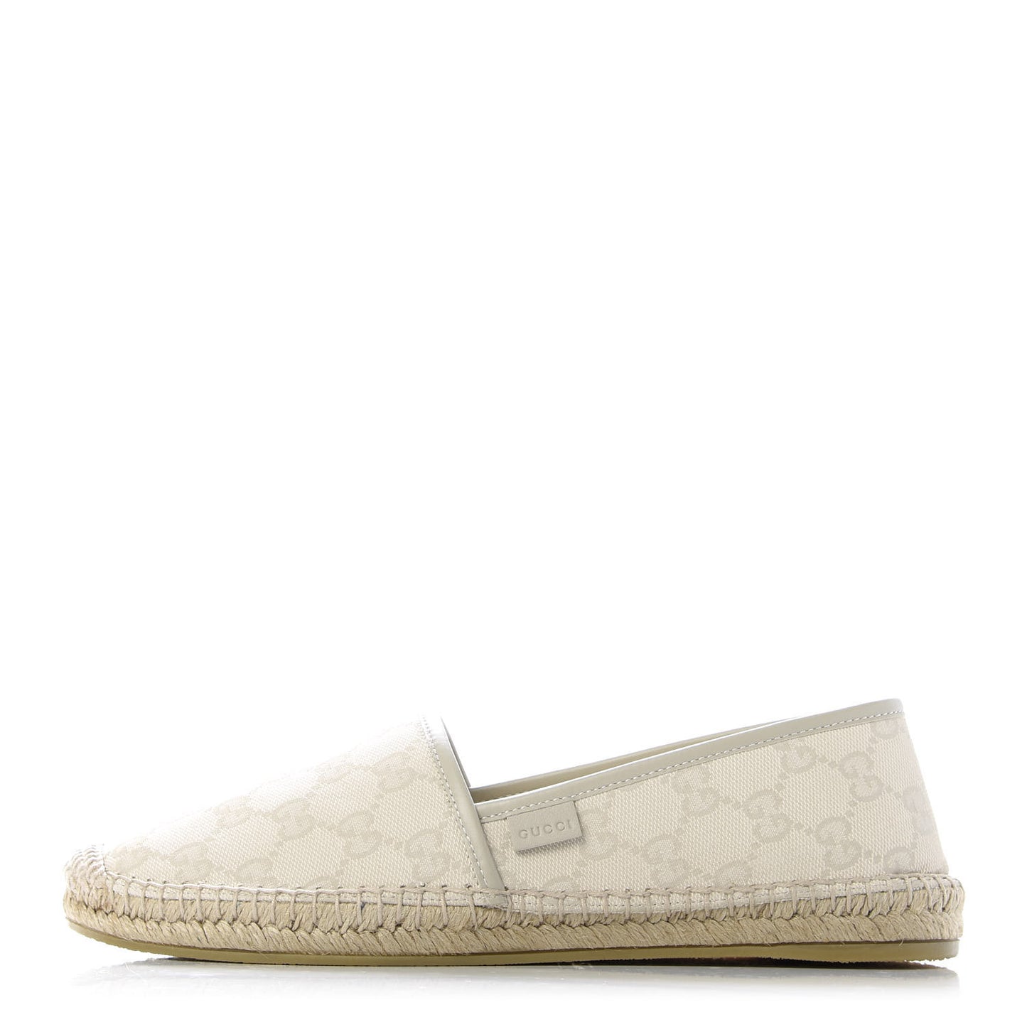 Washed Cotton Miro Soft Calfskin GG Monogram Espadrilles 38.5 White Mystic White