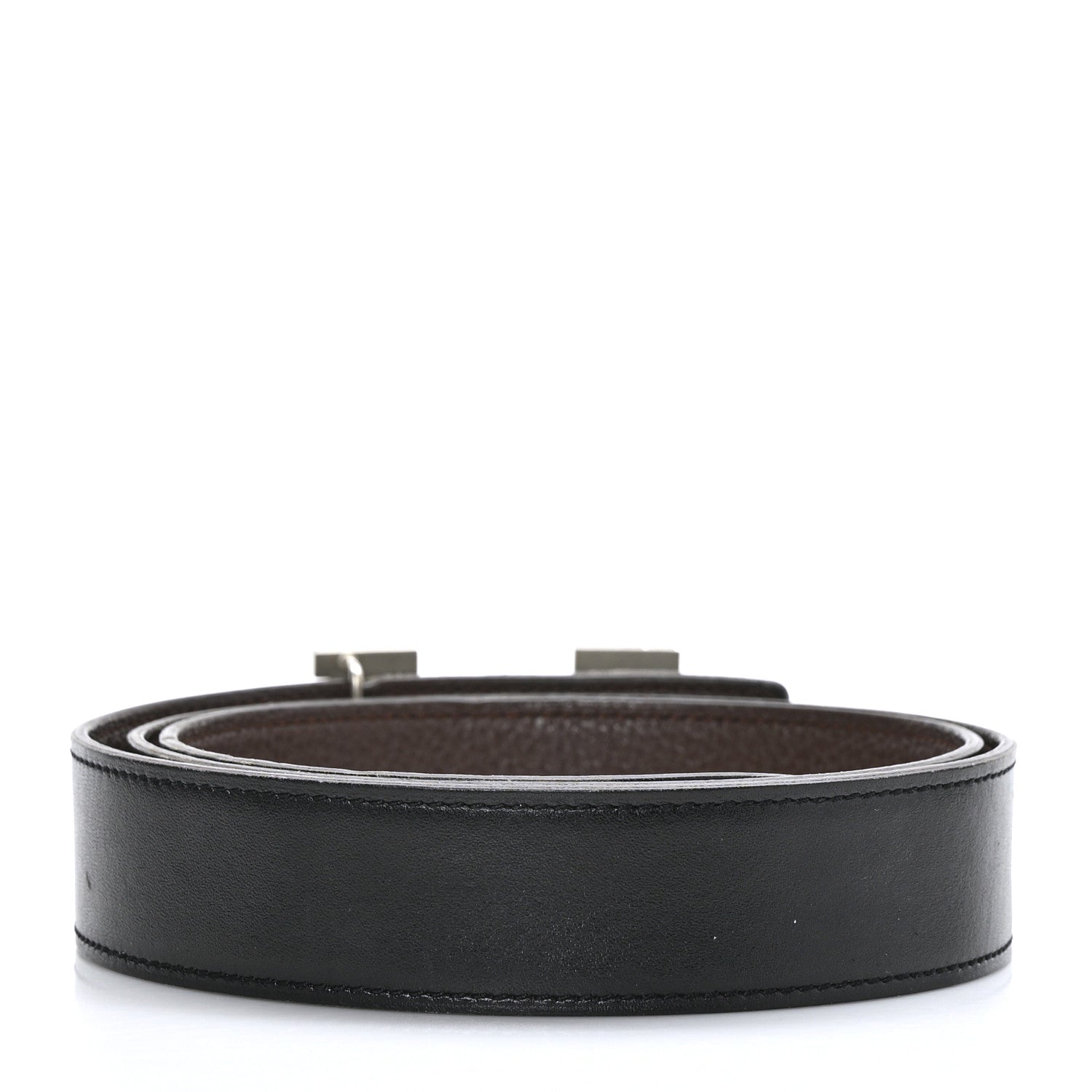 Hermes Swift Togo 32mm H Belt 95 Black Chocolate 2 of 6