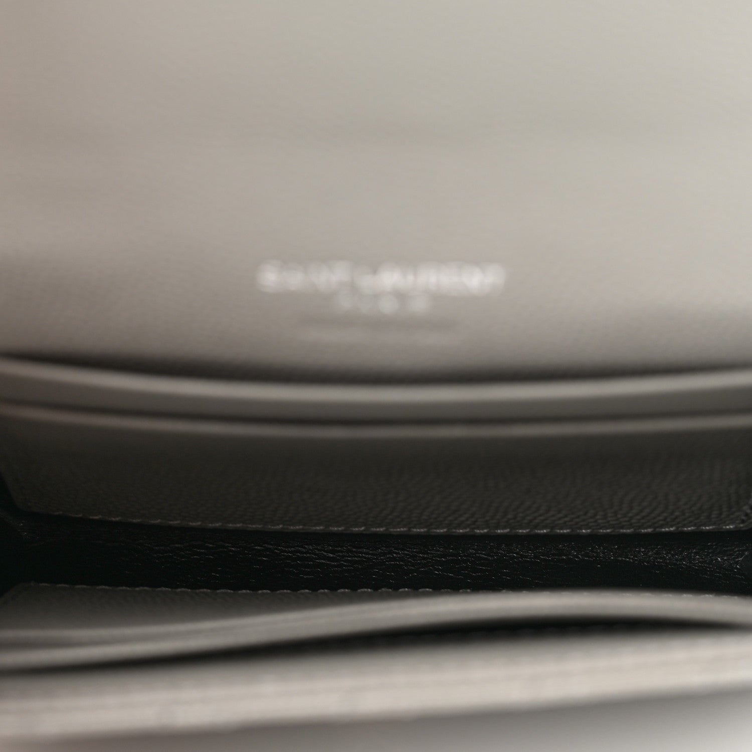 Saint Laurent Grain De Poudre Textured Mixed Matelasse Triquilt Small Monogram Envelope Wallet Stone Grey 5 of 7