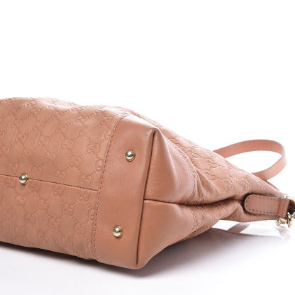 Gucci Guccissima Heart Bit Charm Top Handle Tote Winter Rose 6 of 11