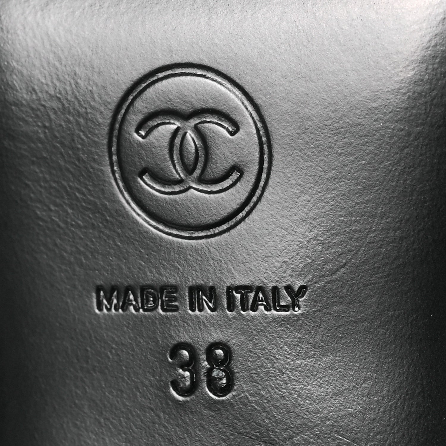 Chanel Lambskin Printed Coco Beach Sandals 38 Black White 6 of 7