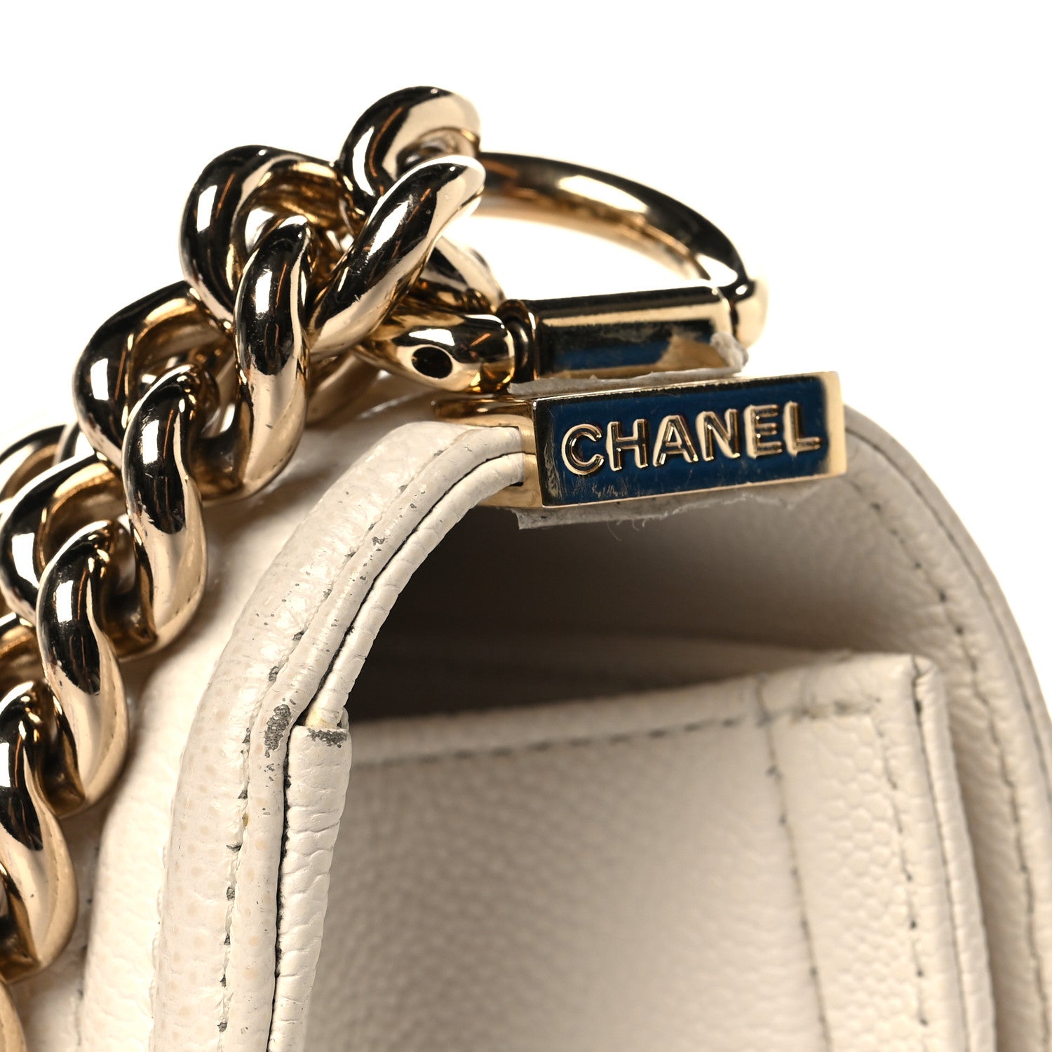 Chanel Caviar Quilted Small Boy Flap White 12 of 12