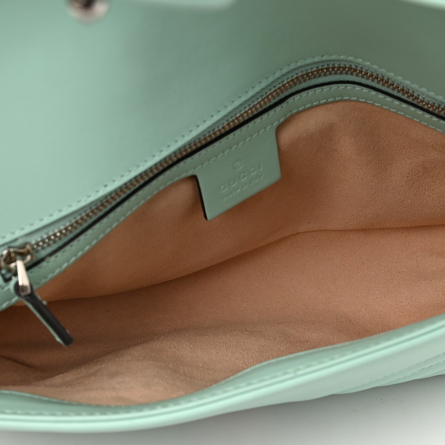Gucci Calfskin Matelasse Small GG Marmont Shoulder Bag Water Green 5 of 7