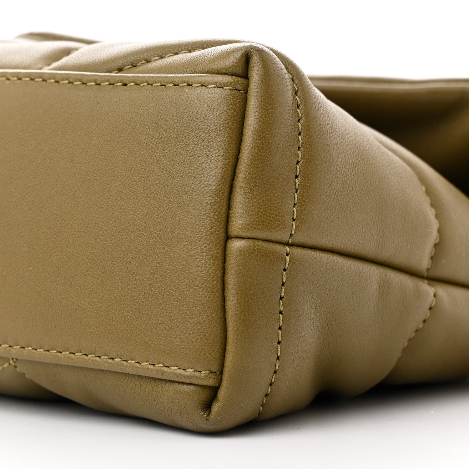 Saint Laurent Lambskin Quilted Toy Loulou Puffer Monogram Chain Satchel Hazel Green 10 of 11