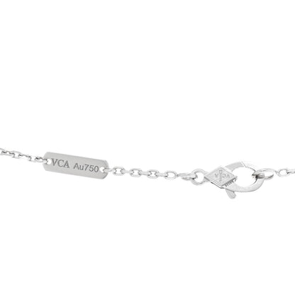 Van Cleef & Arpels 18K White Gold Mother Of Pearl Vintage Alhambra Pendant Necklace 4 of 5