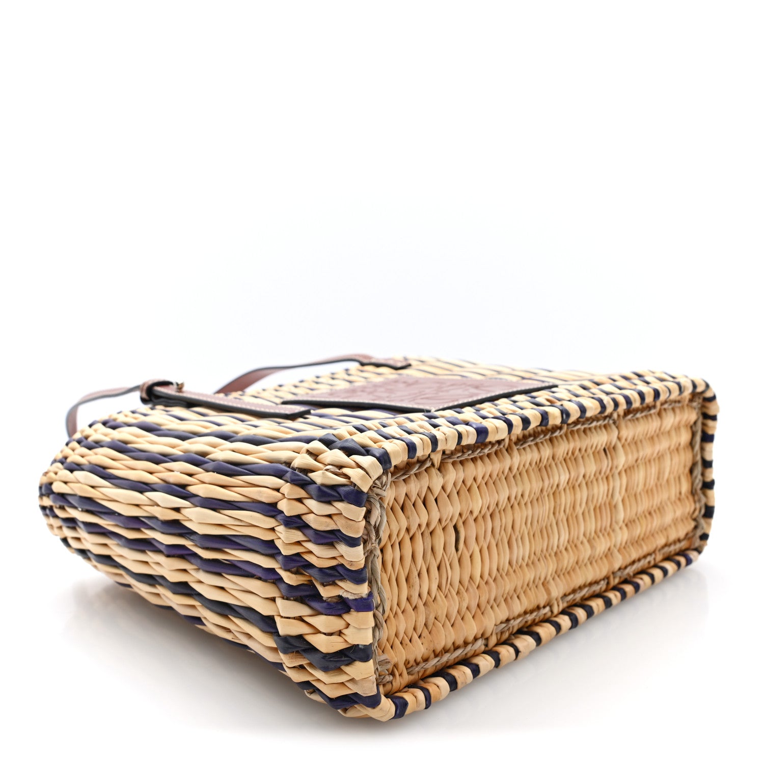 Loewe Raffia Square Small Basket Tote Bag Natural Black Pecan 4 of 10