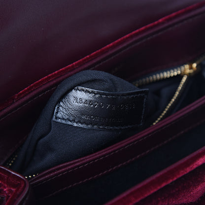 Saint Laurent Velvet Y Quilted Monogram Toy Loulou Crossbody Bag French Burgundy 6 of 9