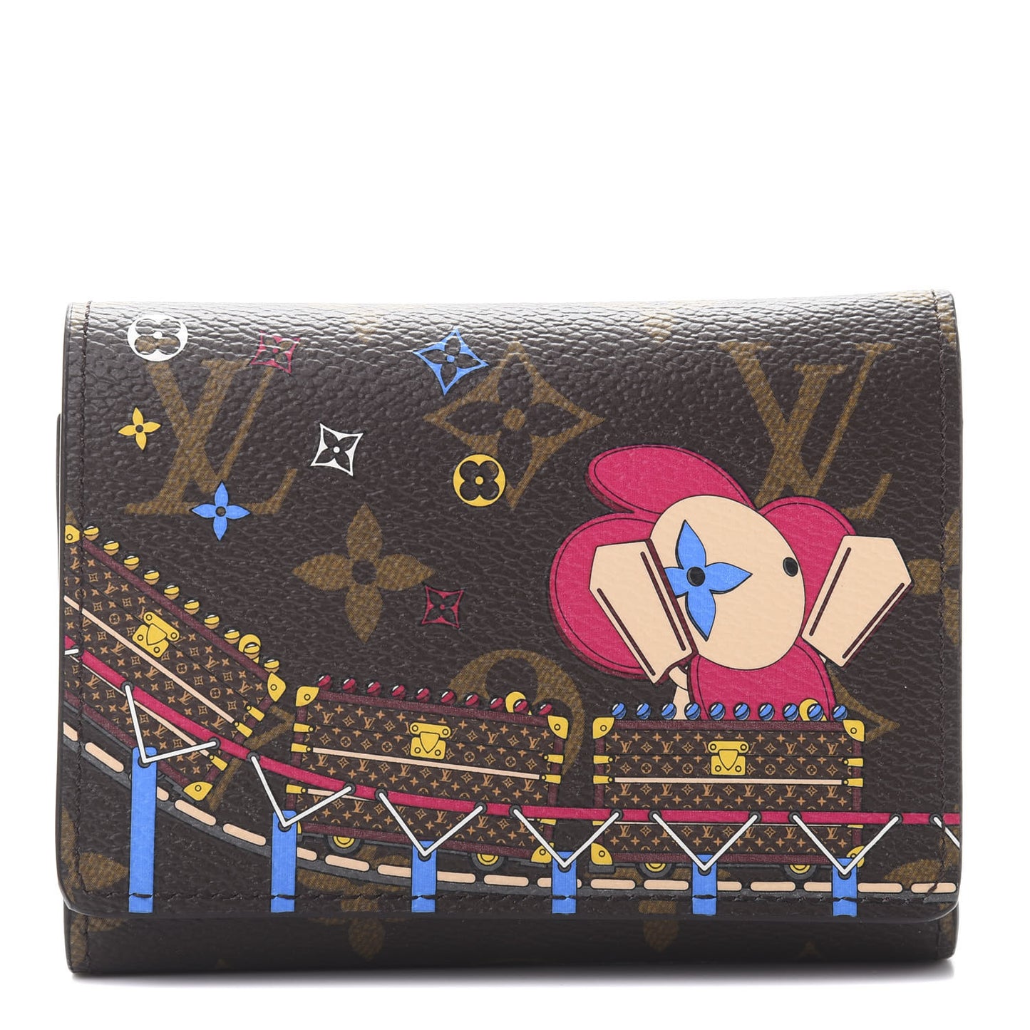 Monogram 2020 Christmas Animation Roller Coaster Victorine Wallet Pivoine