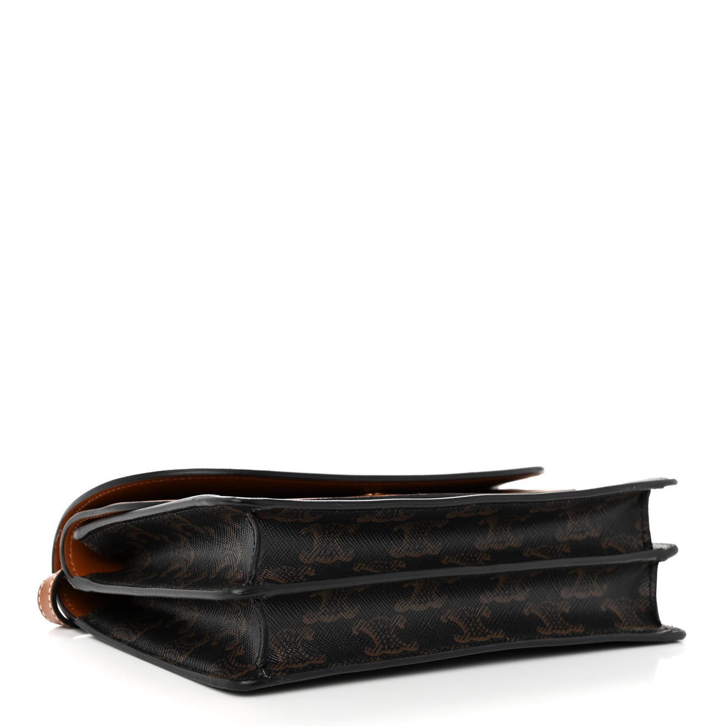 Triomphe Canvas Lambskin Wallet On Strap Tan