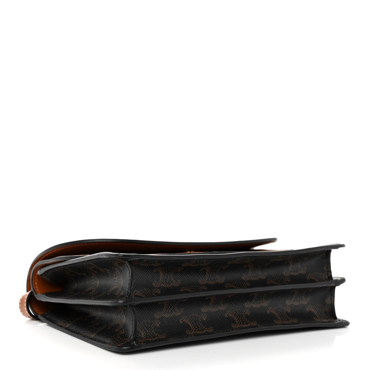 Celine Triomphe Canvas Lambskin Wallet On Strap Tan 4 of 13