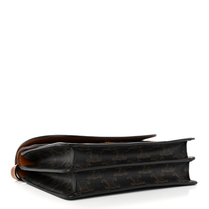 Celine Triomphe Canvas Lambskin Wallet On Strap Tan 4 of 13