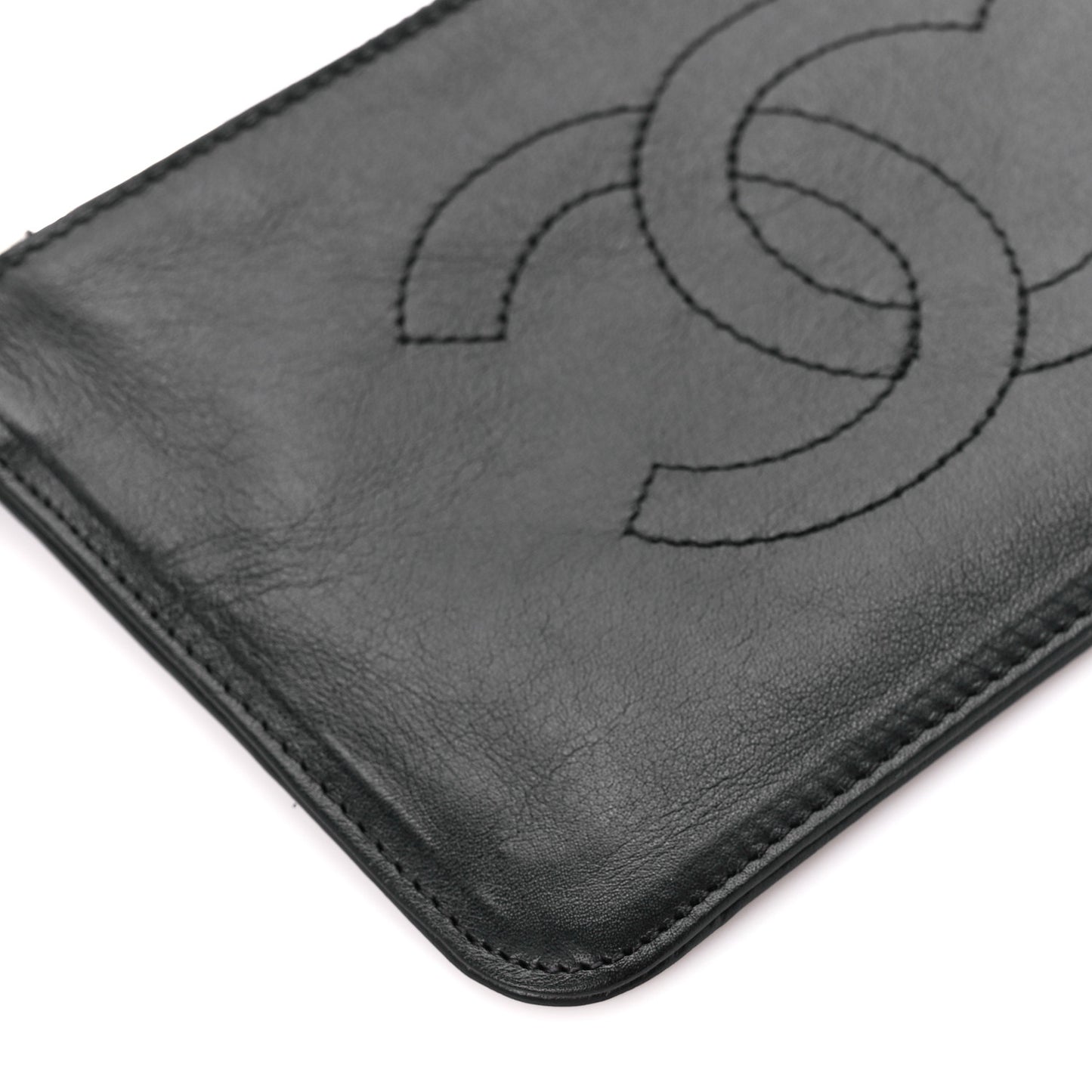 Calfskin CC Small Cosmetic Case Black