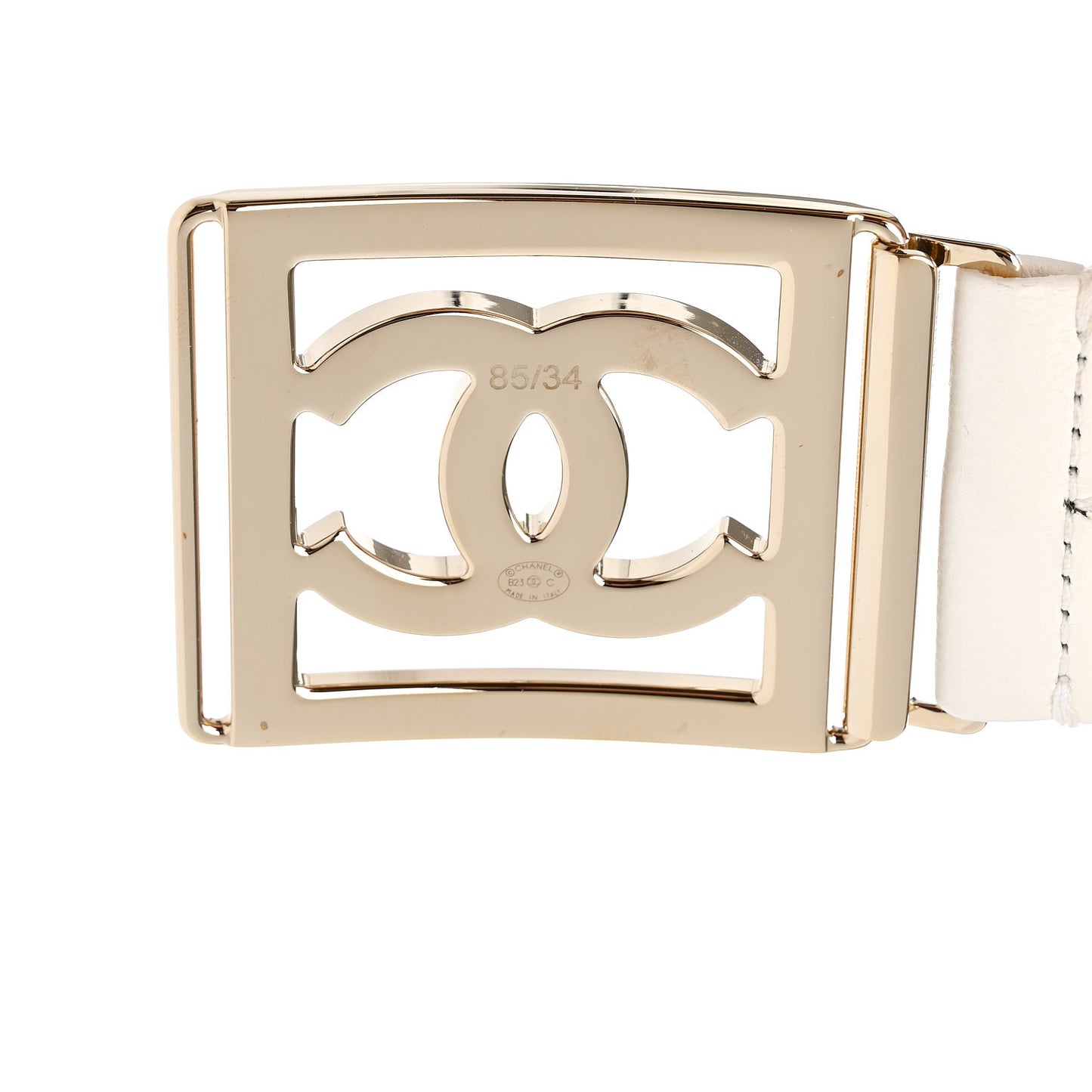 Lambskin Crystal Ruched CC Belt 75 30 Black 85/34 White
