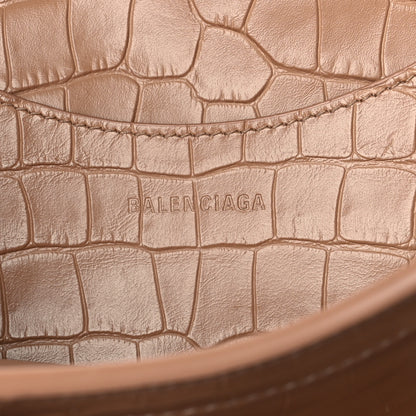 Balenciaga Extra Supple Calfskin Crocodile Embossed Neo Classic Gold Hardware S City Nude Beige 5 of 7