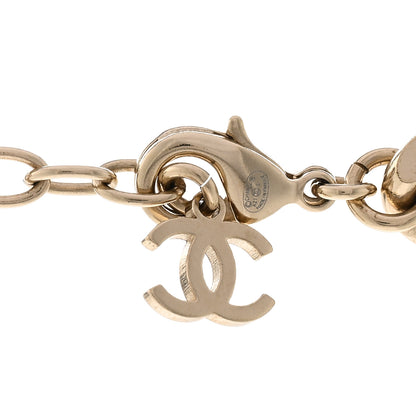 Chanel Crystal Strass CC Necklace Light Gold Pink 5 of 6