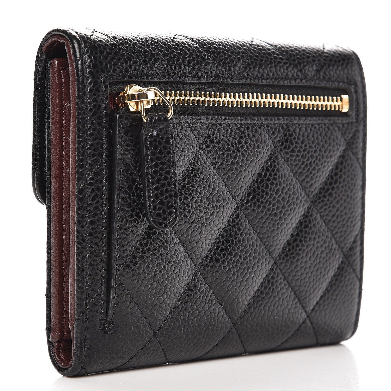 Chanel Caviar Quilted Compact Flap Wallet Black 3 of 9