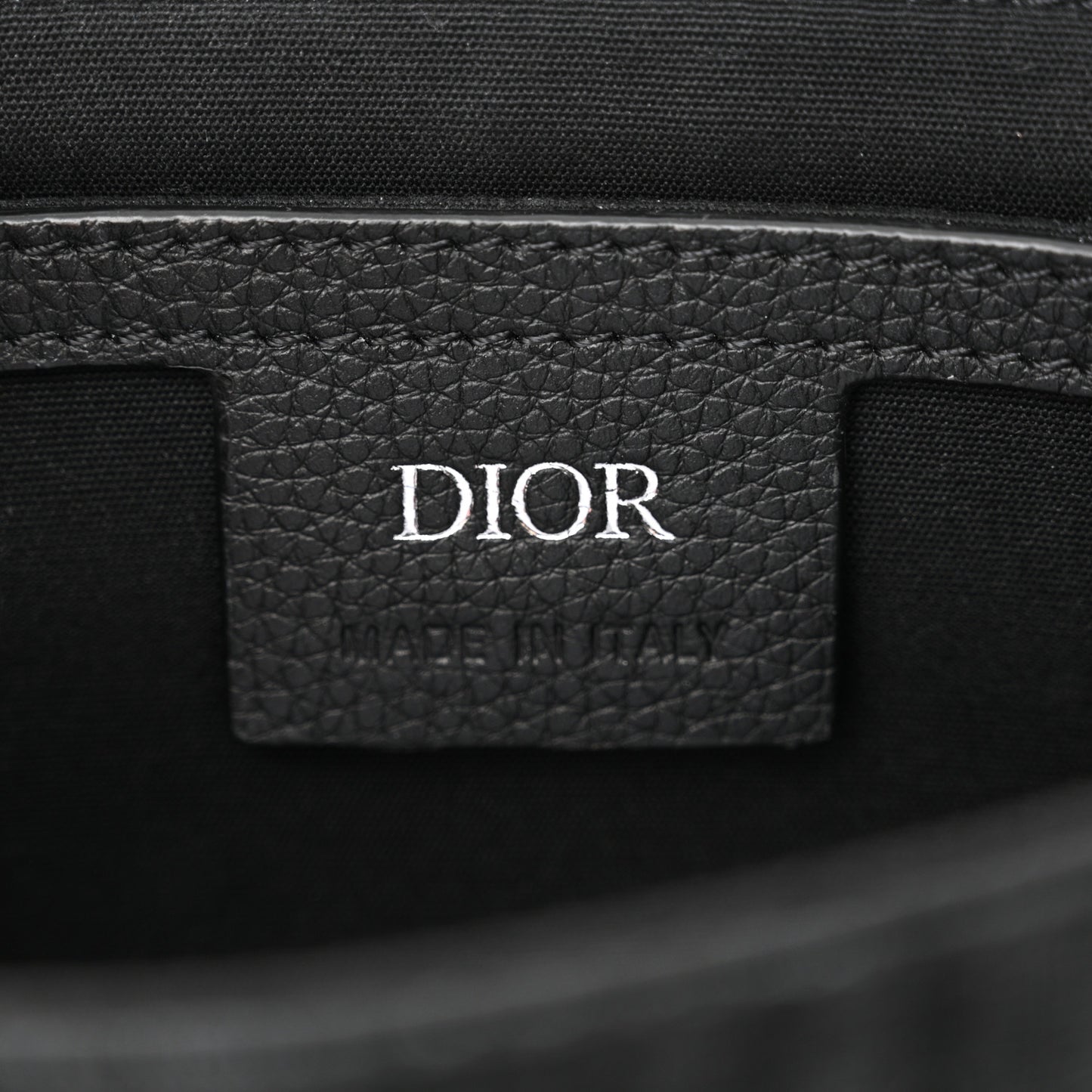 Oblique Jacquard Grained Calfskin Mini Saddle Messenger Bag With Flap Black