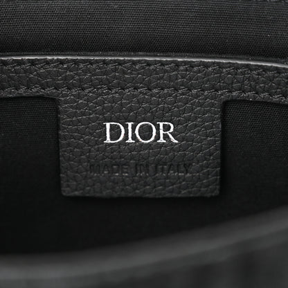 Christian Dior Oblique Jacquard Grained Calfskin Mini Saddle Messenger Bag With Flap Black 7 of 13