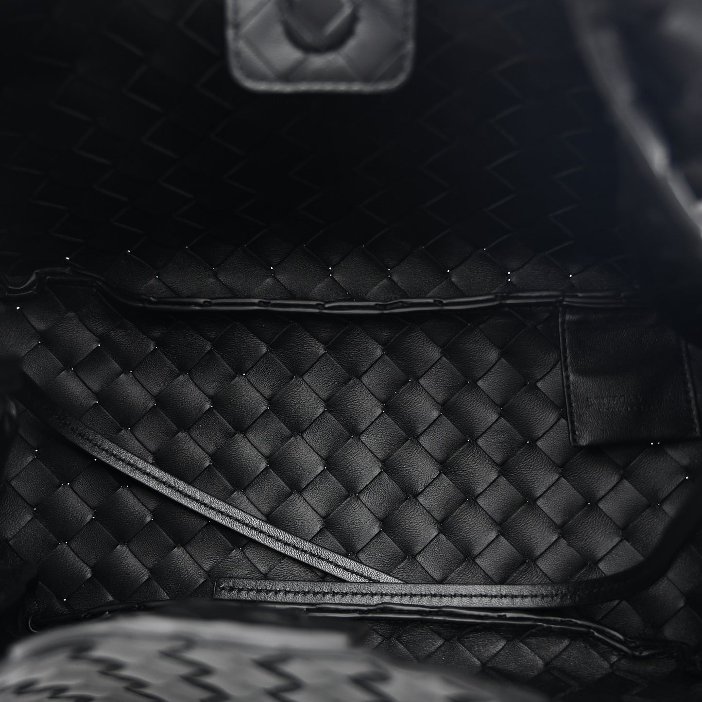 Nappa Intrecciato Small Campana Shoulder Bag Black