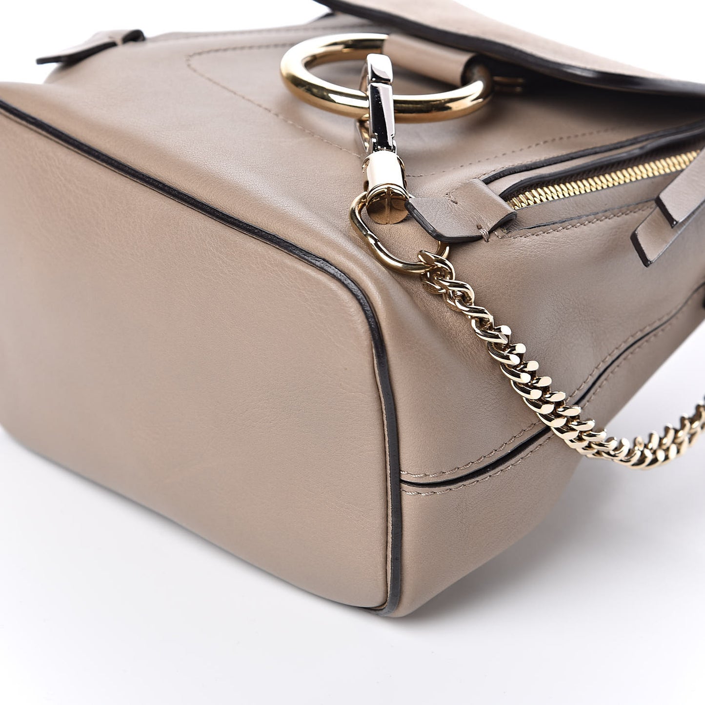 Suede Calfskin Mini Faye Backpack Motty Grey