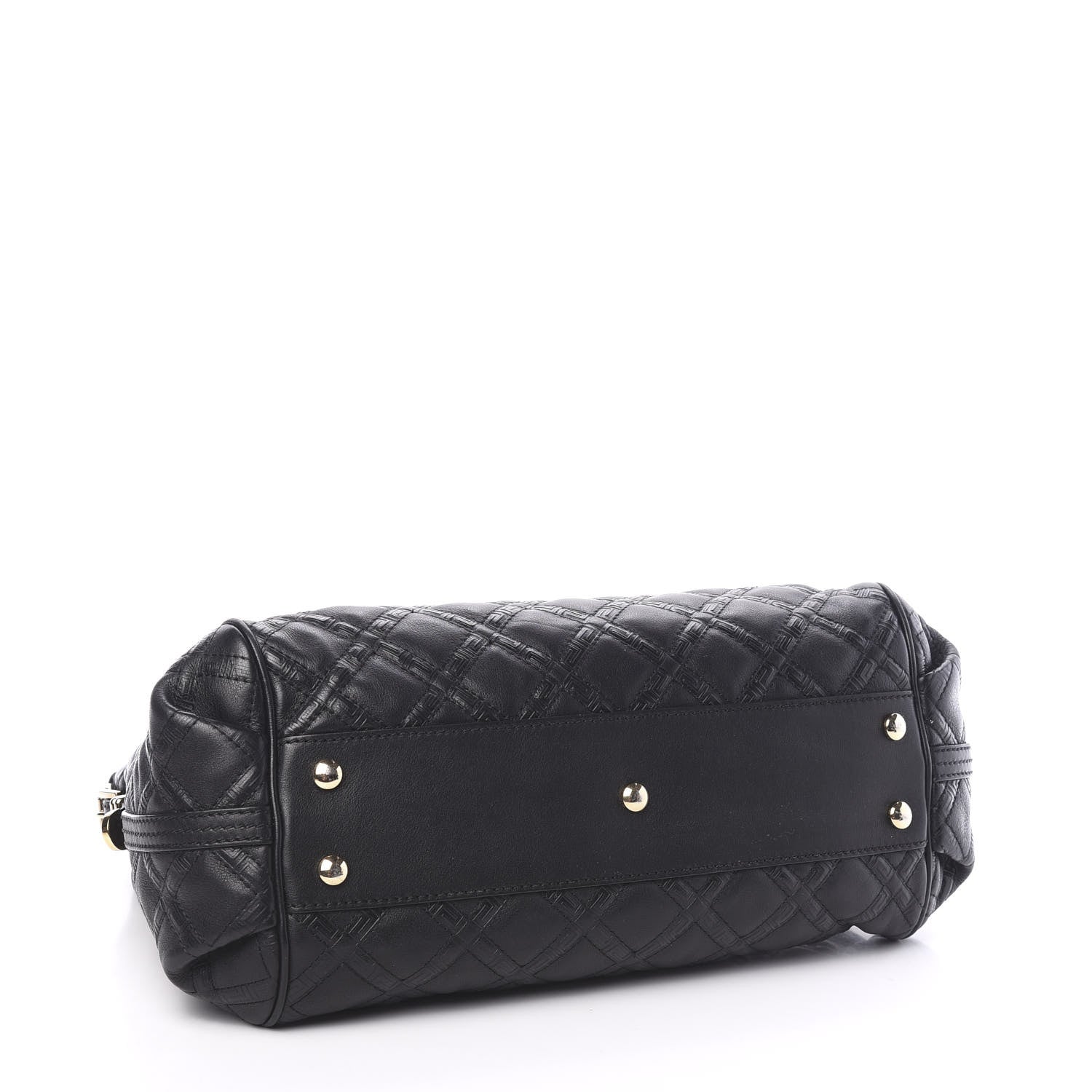 Versace Calfskin Greca Argyle Embossed Medusa Hobo Black 3 of 8