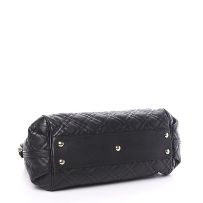 Versace Calfskin Greca Argyle Embossed Medusa Hobo Black 3 of 8