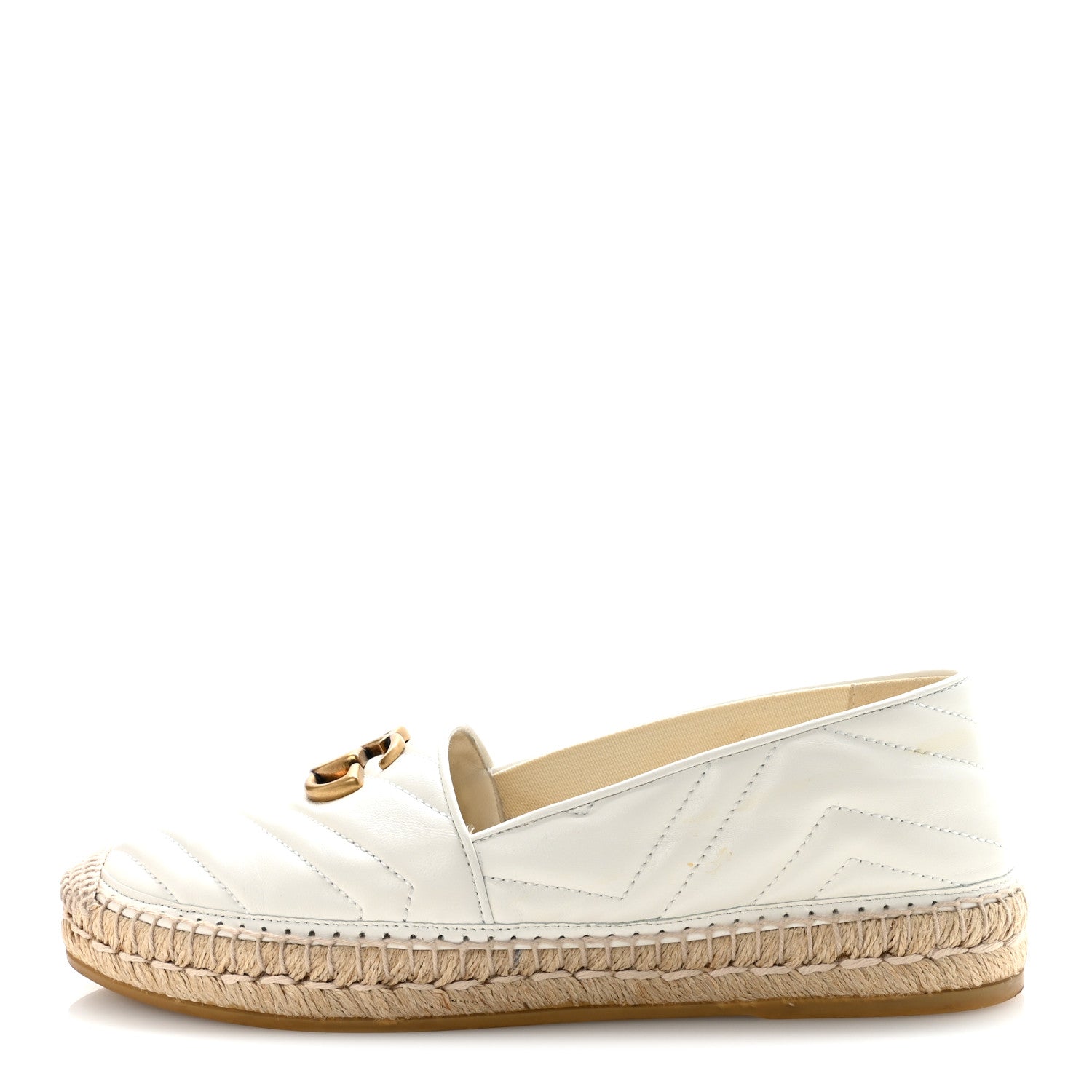 Gucci Nappa Matelasse GG Marmont Espadrilles 39 Great White 1 of 18
