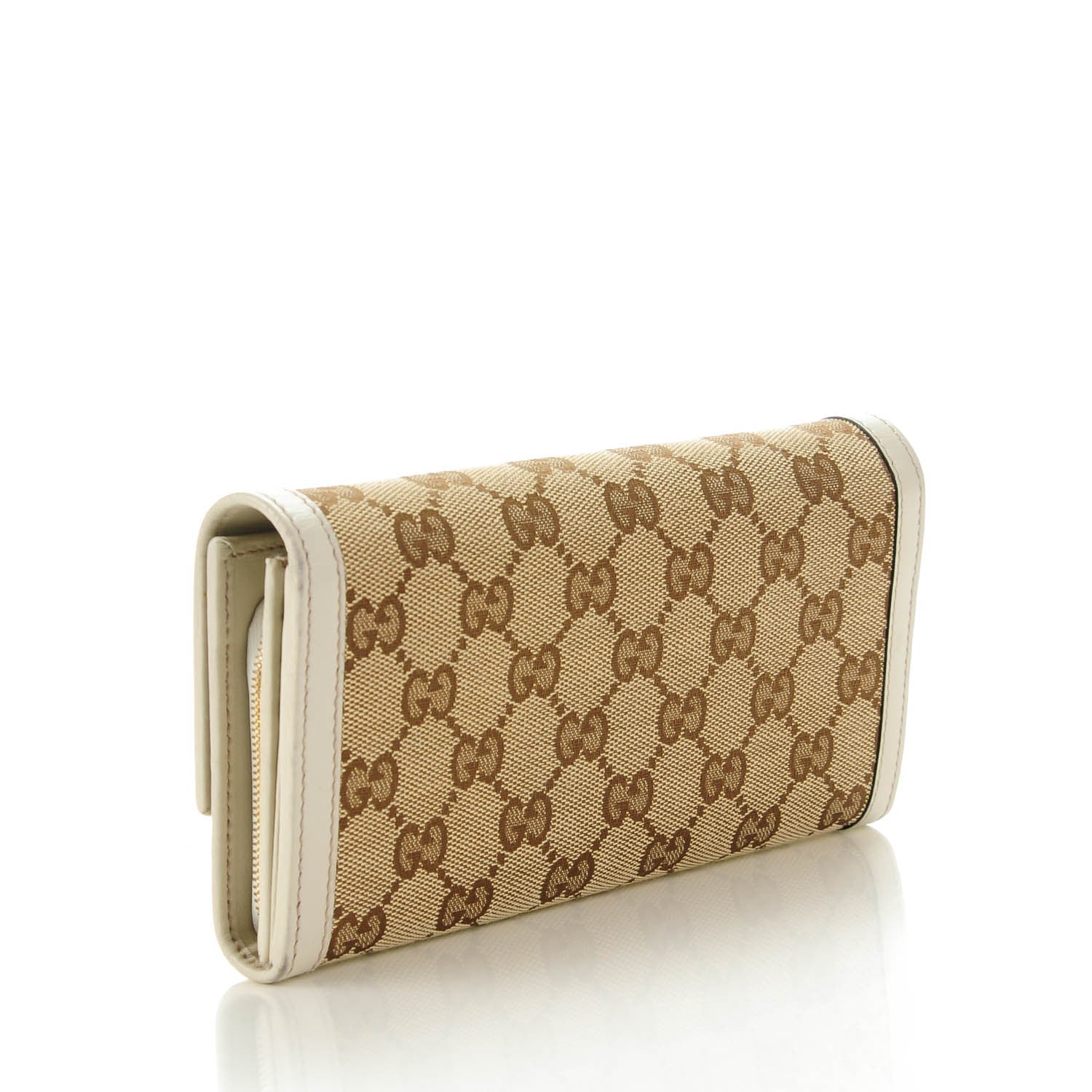 Gucci Monogram Margaux Calfskin Sukey Continental Wallet Beige Ebony Mystic White 3 of 6