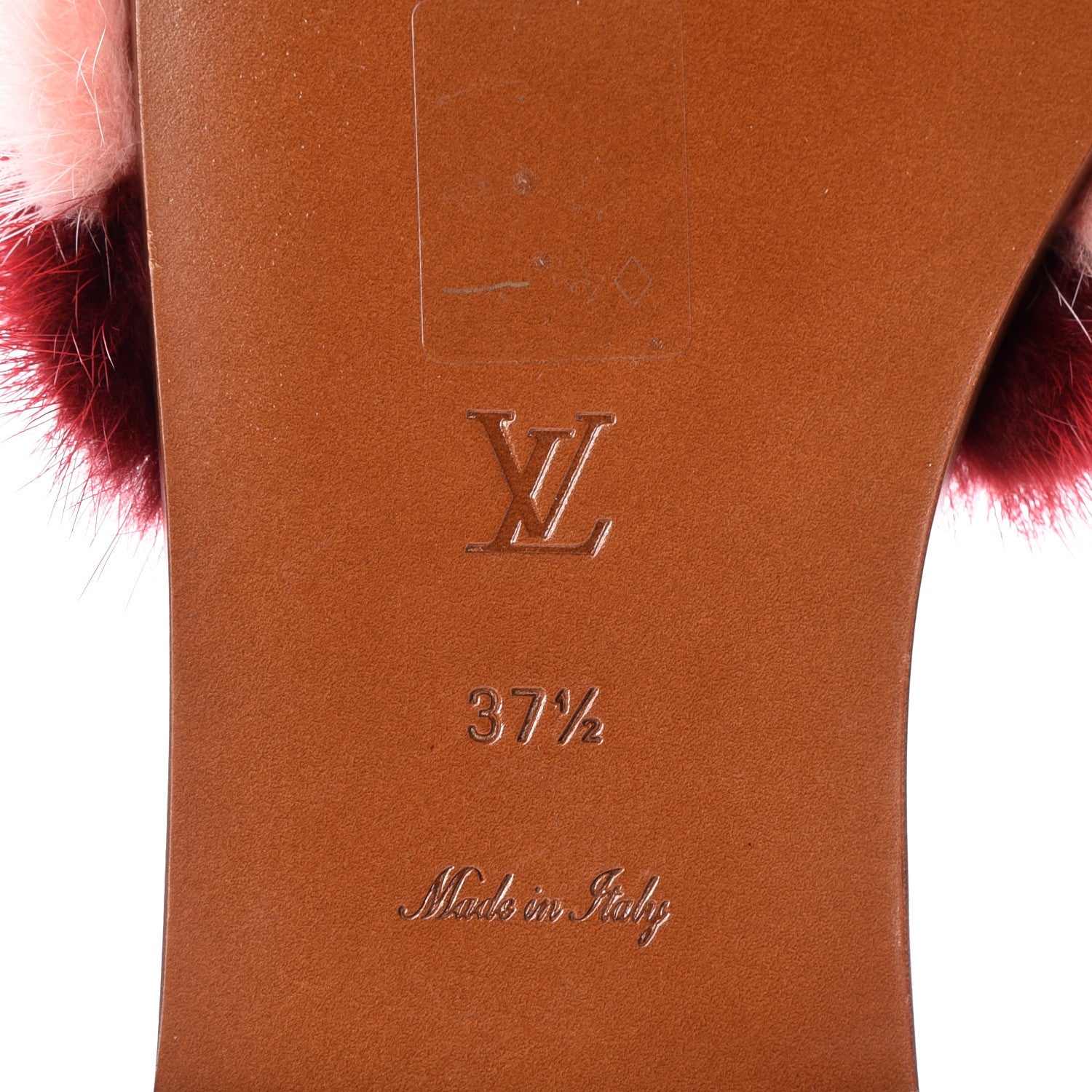 Louis Vuitton Mink Fur Lock It Flat Mule 37.5 Bordeaux 9 of 11