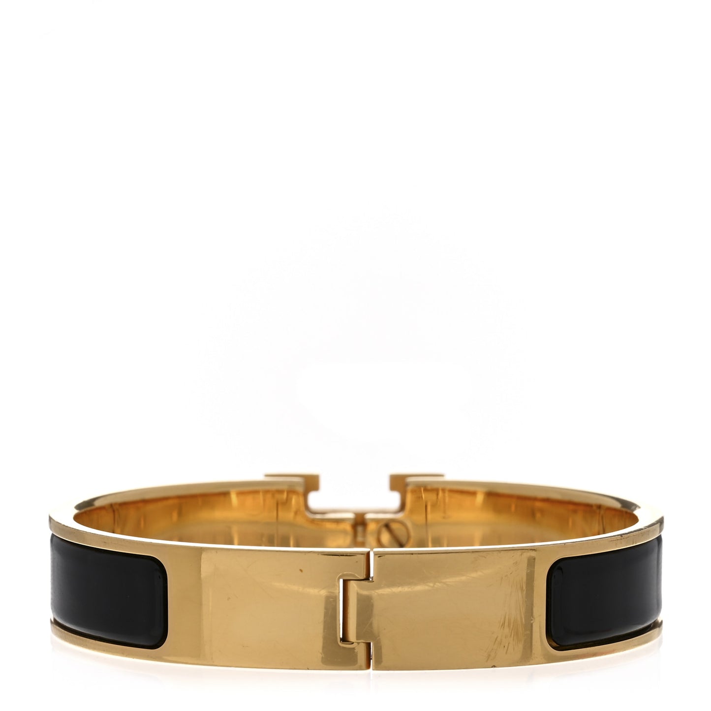Enamel Narrow Clic Clac H Bracelet PM Black