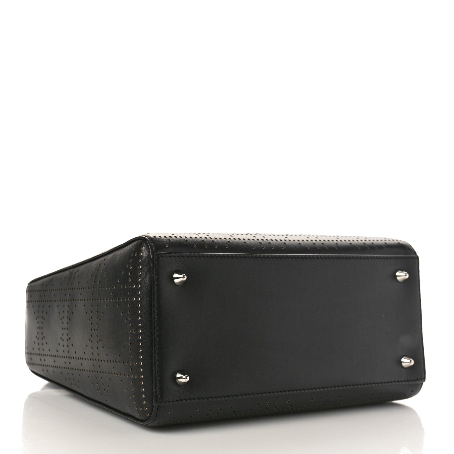 Christian Dior Calfskin Perforated Cannage Medium Lady Dior Black 4 of 12