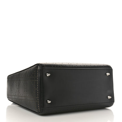 Christian Dior Calfskin Perforated Cannage Medium Lady Dior Black 4 of 12