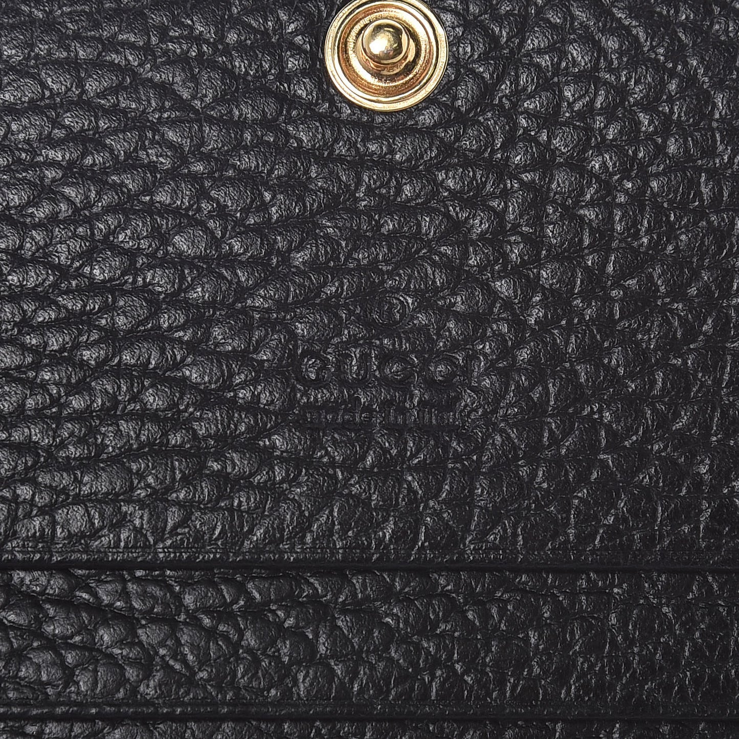 Pebbled Calfskin GG Marmont Card Case Black